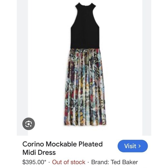 Ted Baker Corino Mockable Pleated Dress in Black Size 4 (US Size 10). MSRP $398 - Picture 3 of 12